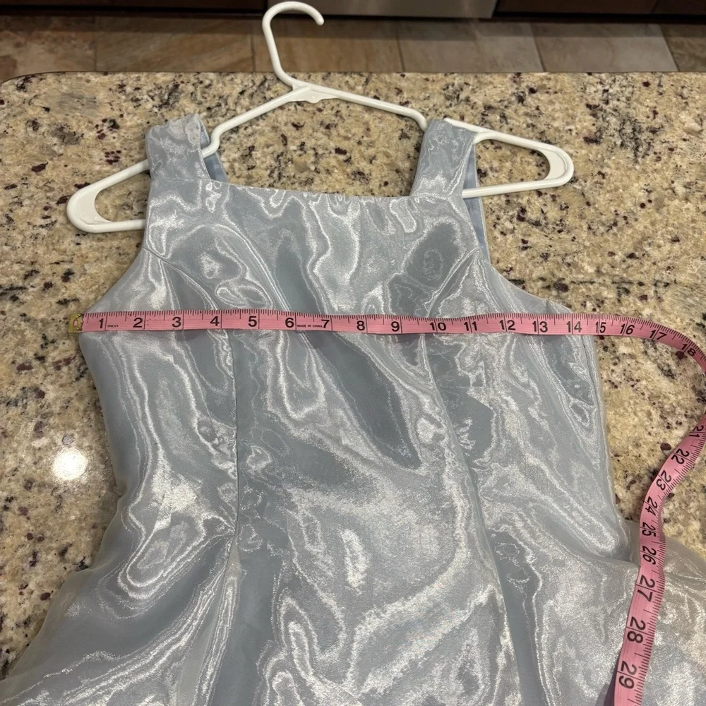 Jessica McClintock Girls 14 light blue sleeveless formal dress RN49422 VGUC